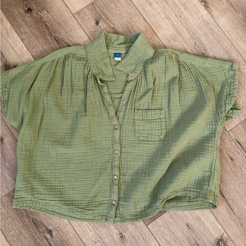 Old Navy Sage Green Button-Down Shirt